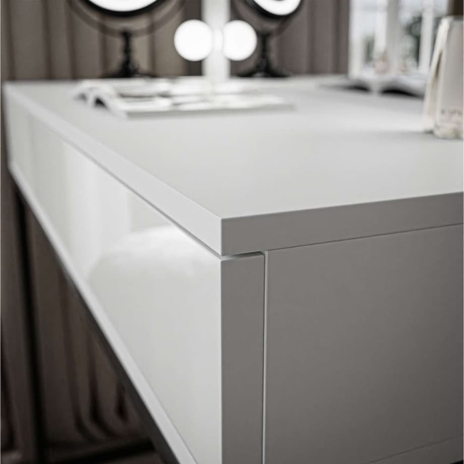 Konsola BLANCO LOFT 100x42x81 cm - biały wysoki połysk / czarny