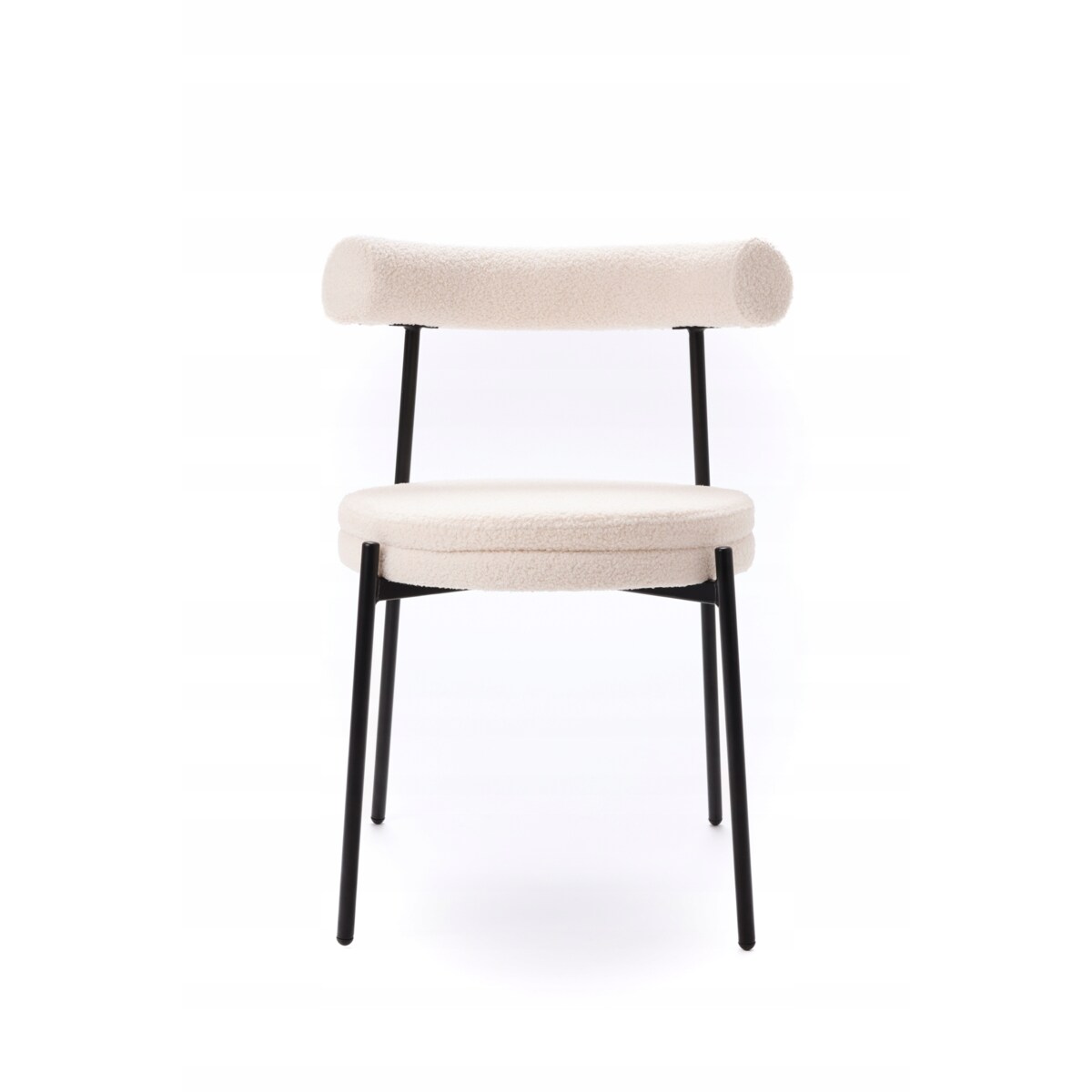 ZESTAW 2 SZTUK Krzesła VELO Biało-Czarne TEDDY Tapicerowane Nowoczesne