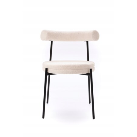 ZESTAW 2 SZTUK Krzesła VELO Biało-Czarne TEDDY Tapicerowane Nowoczesne