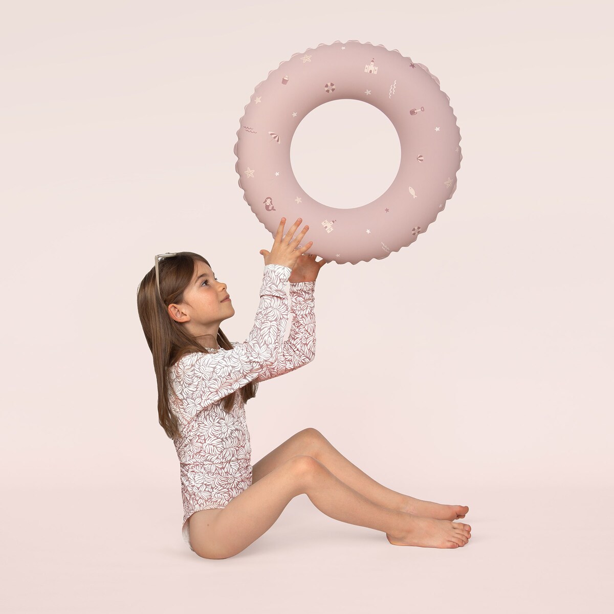 Sipo, Różowe Koło Dmuchane Do Nauki Pływania Dla Dzieci, Średnica 50 Cm, 3-6 Lat, 15-30 Kg, Różowe