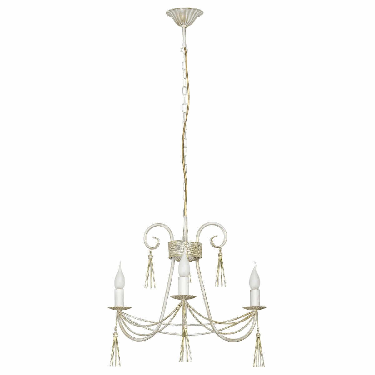 Łańcuchowy żyrandol Twist 4983 Nowodvorski świecznikowa metalowa biała złota