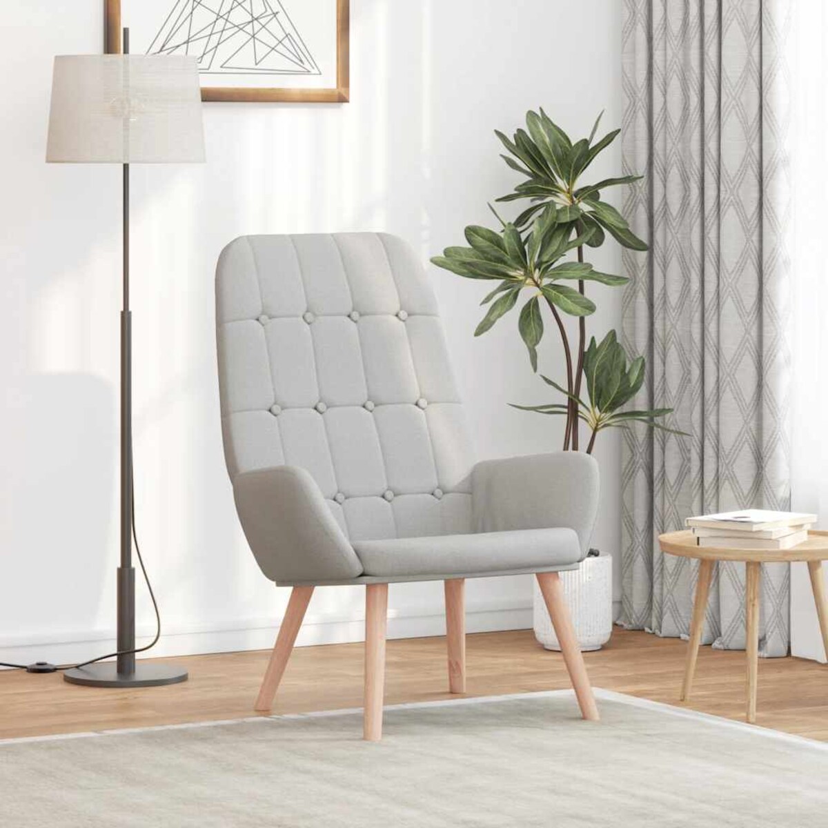 vidaXL Fotel relaksacyjny Cloud Grey Fabric