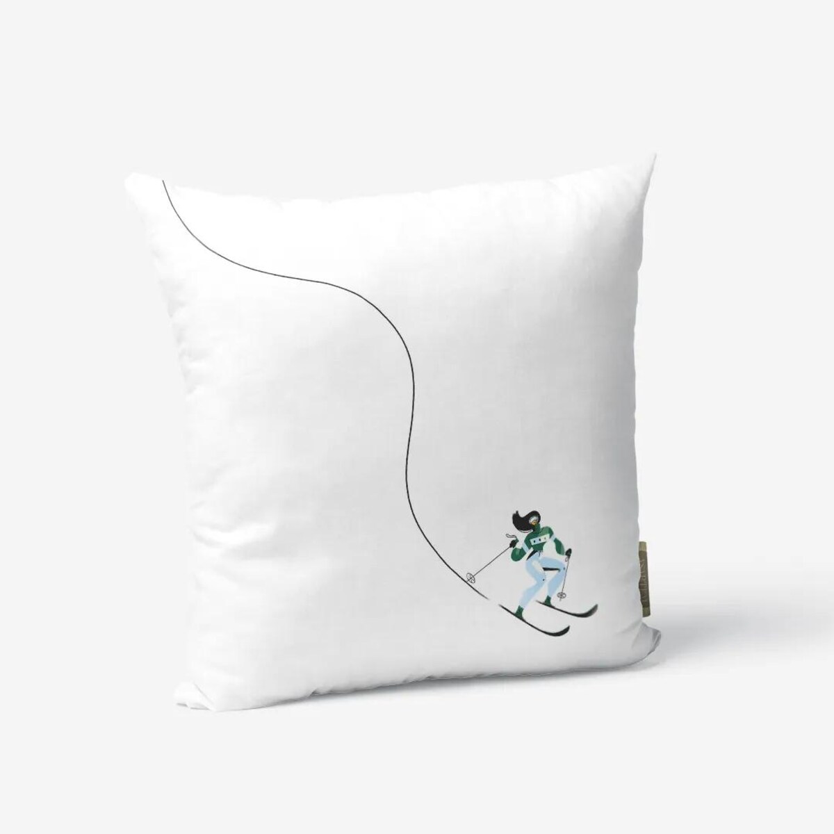 Poduszka świąteczna - Niebieska narciarka