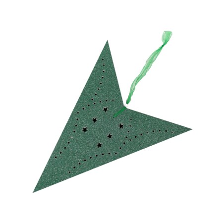 Zestaw 2 wiszących gwiazd brokatowych LED 60 cm zielony MOTTI