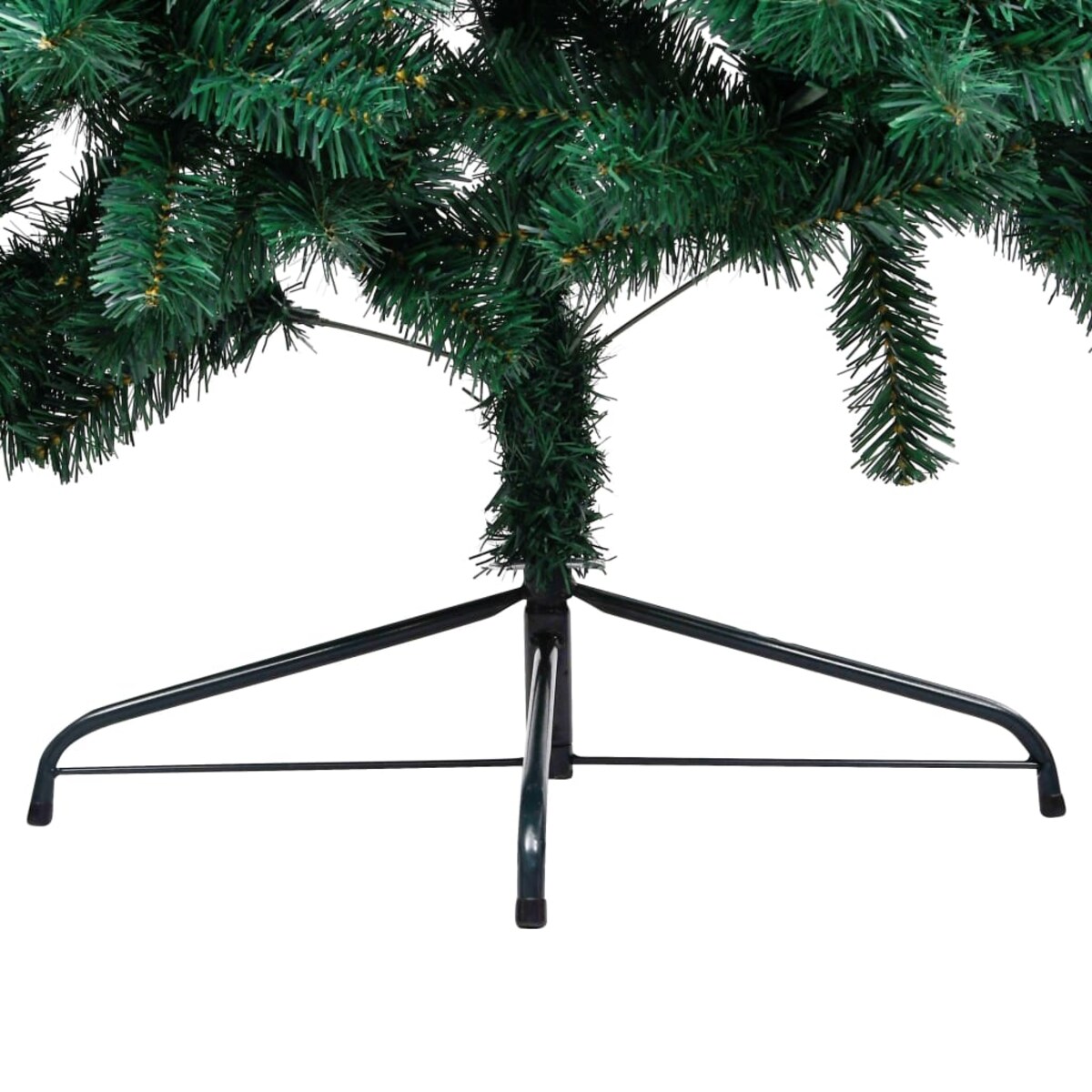 vidaXL Choinka z lampkami i bombkami, połówka, zielona, 120 cm