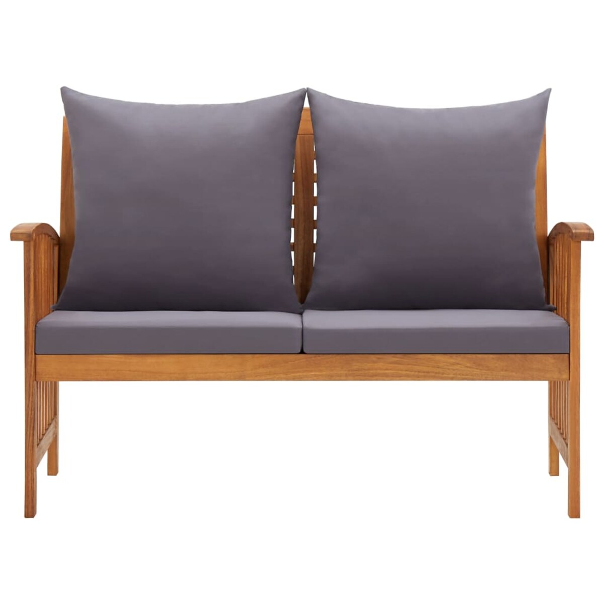 vidaXL Ławka ogrodowa z poduszkami, 119 cm, lite drewno akacjowe