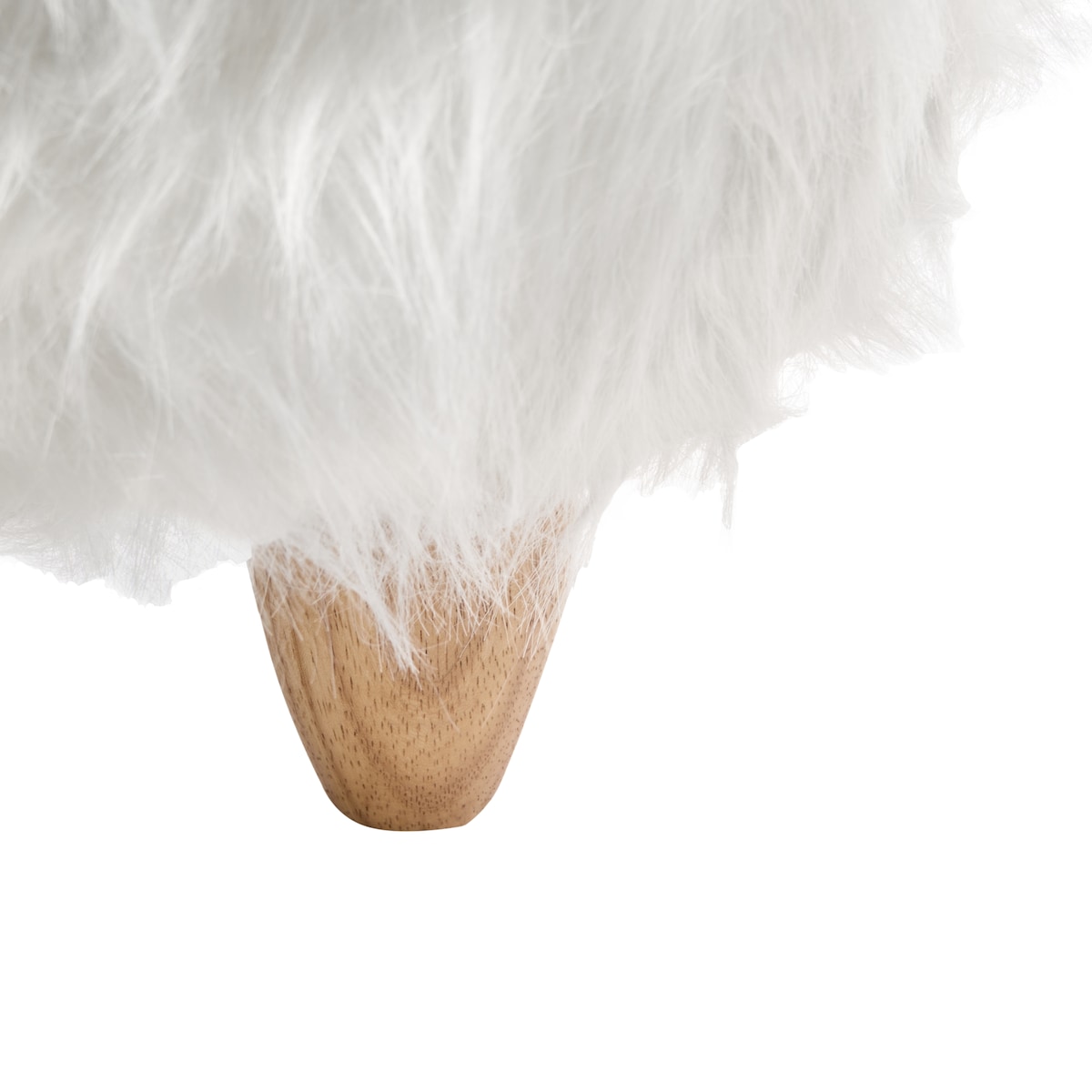 Pufa zwierzak WOOLLY Sztuczne futro Biały Nosorożec