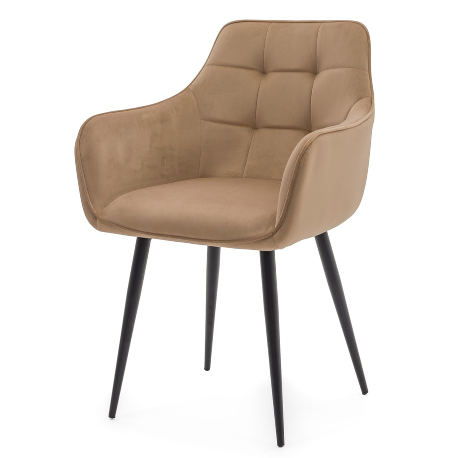 Krzesło tapicerowane welurowe GALLO velvet beżowy