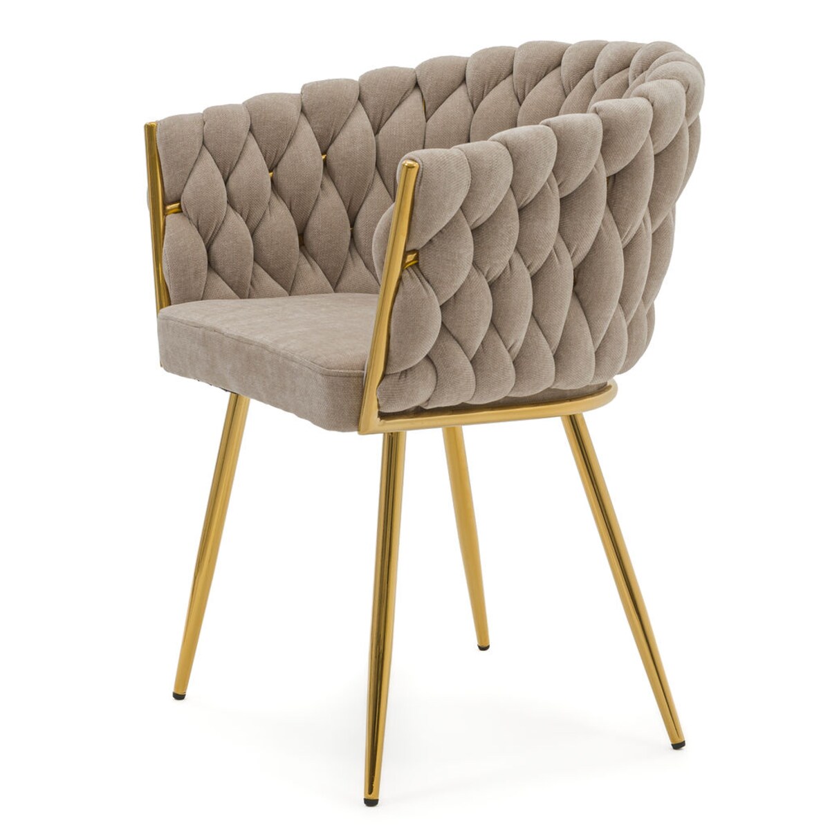 Krzesło tapicerowane tkanina szenilowa ROSA PREMIUM beżowe