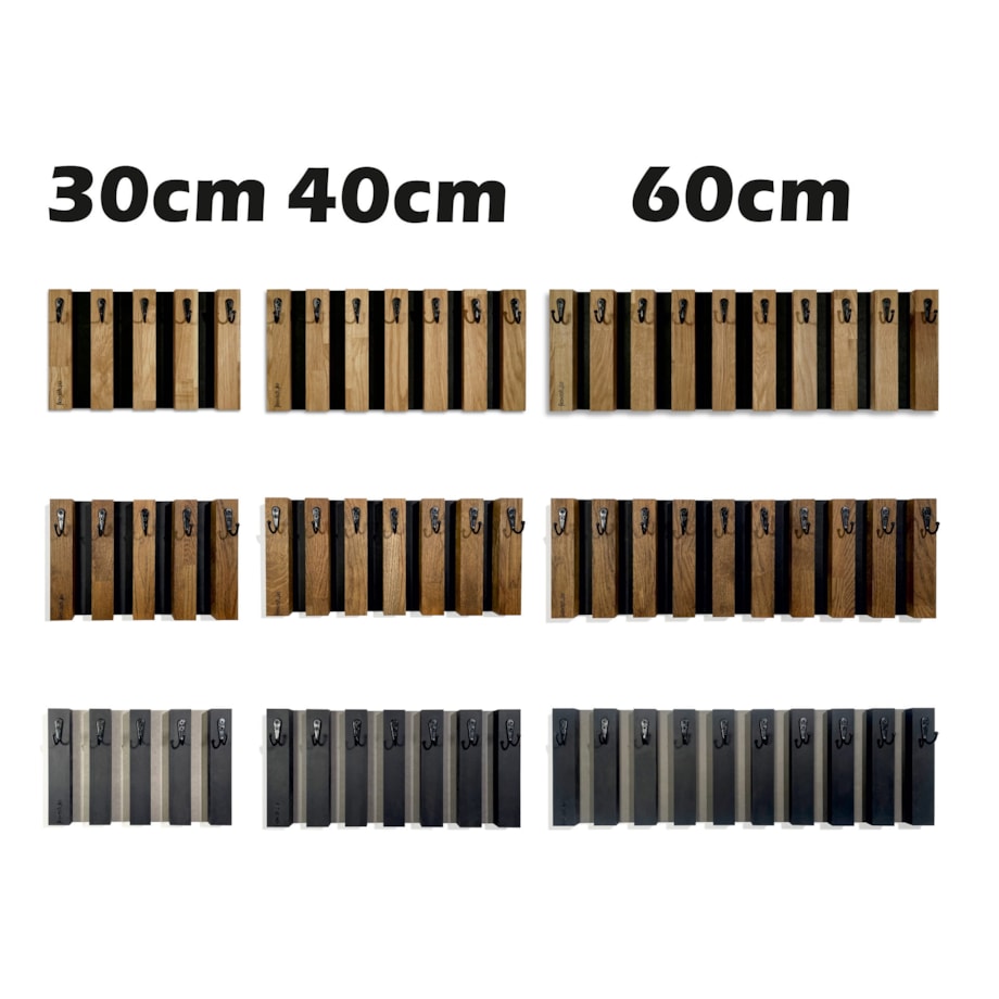 Drewniany wieszak na klucze Lamele 60cm brązowy