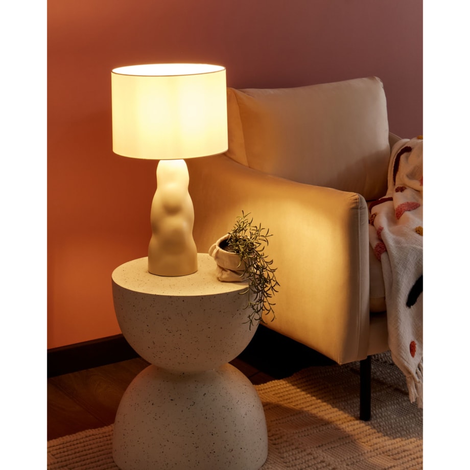 Lampa stołowa ceramiczna beżowa VILAR