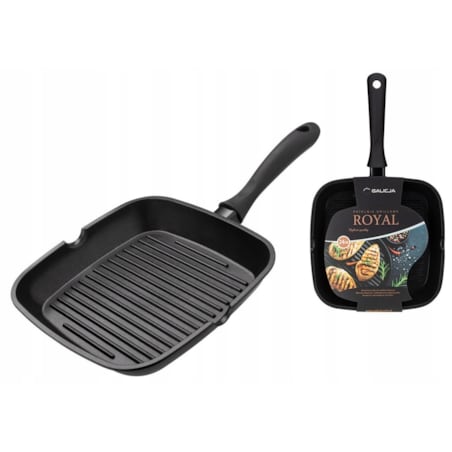 Patelnia grillowa Royal 24 cm do smażenia jedzenia kiełbaski warzywa