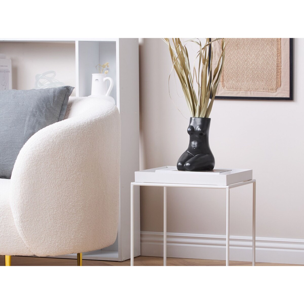 Wazon na kwiaty ceramiczny czarny PYRGOS