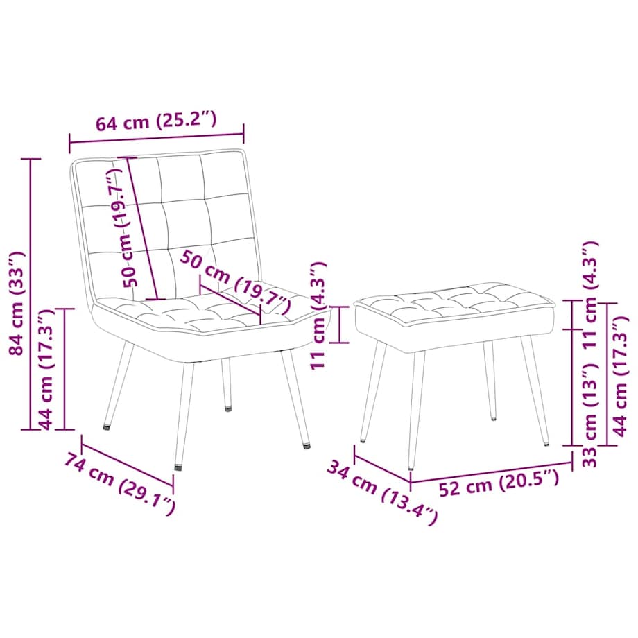 vidaXL Fotel relaksacyjny ze stołkiem Żółty aksamit