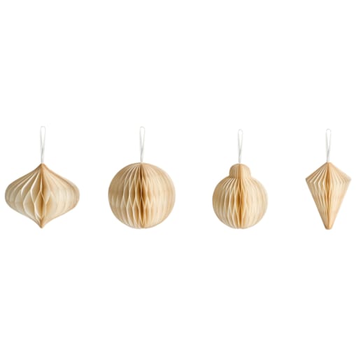 Zestaw 20 ozdób choinkowych JOLSTRA Papier Beżowy