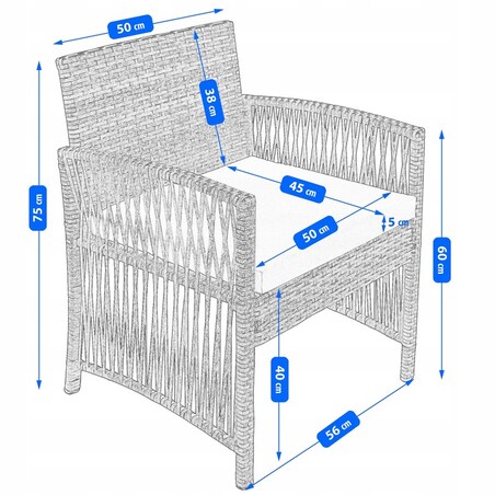 Zestaw mebli ogrodowych z technorattanu