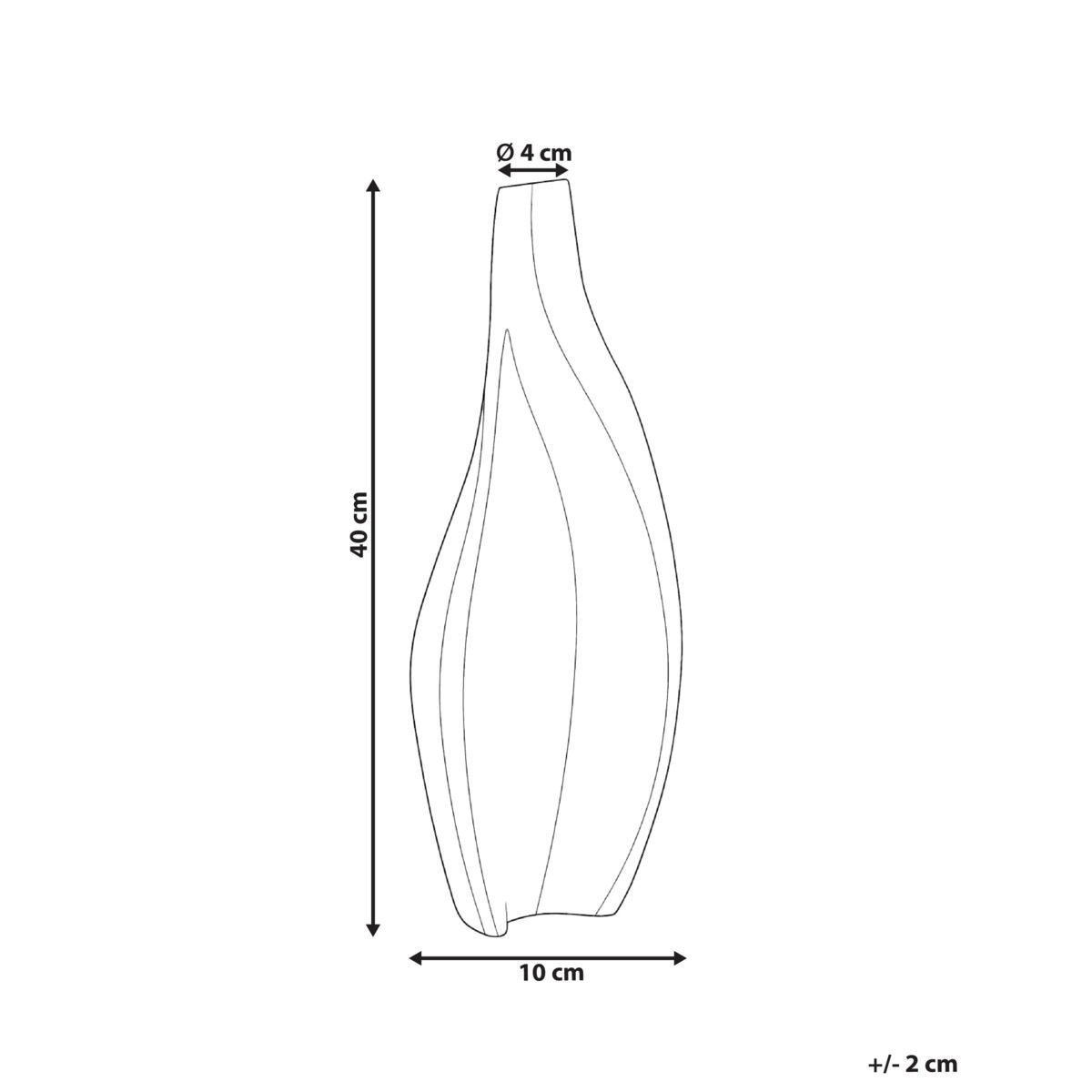 Wazon dekoracyjny LAGOS Drewno mango 40 cm Czarny/ beżowy