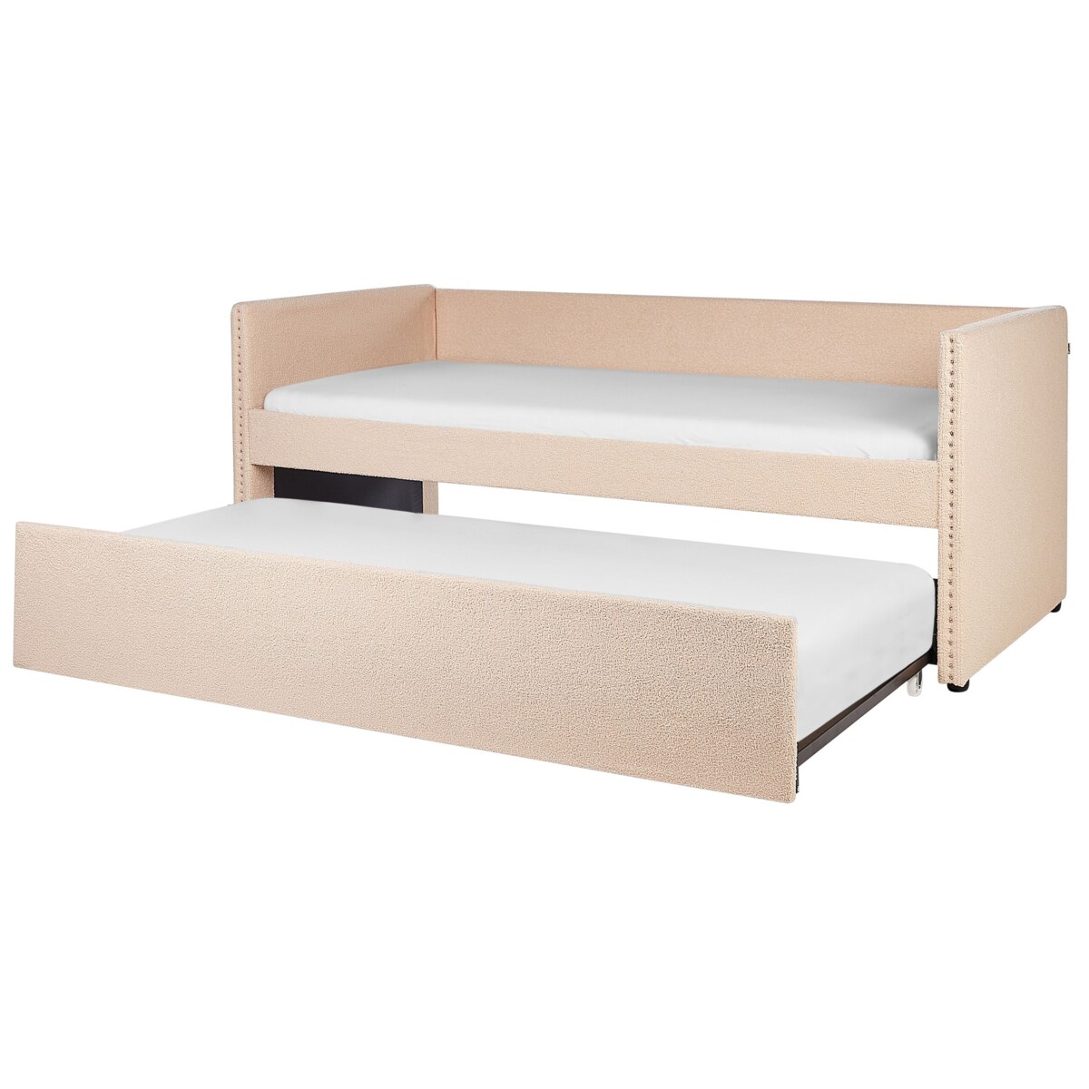 Łóżko wysuwane boucle 90 x 200 cm brzoskwiniowe TROYES