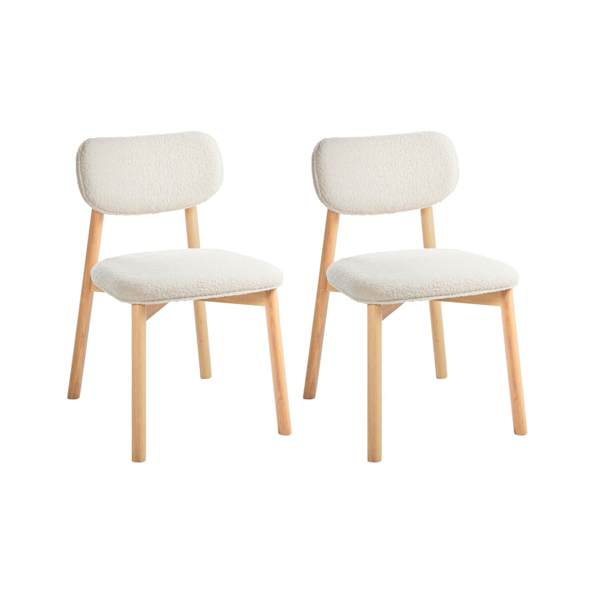 Zestaw 2 krzeseł do jadalni MILLS Boucle Jasnobeżowy