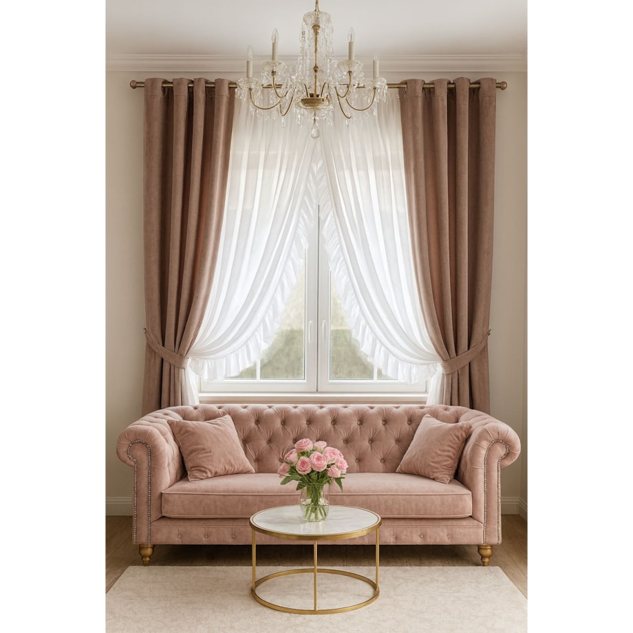 firana z falbanką | szyfon | zakładana na taśmie marszczącej | 400x270 | biała