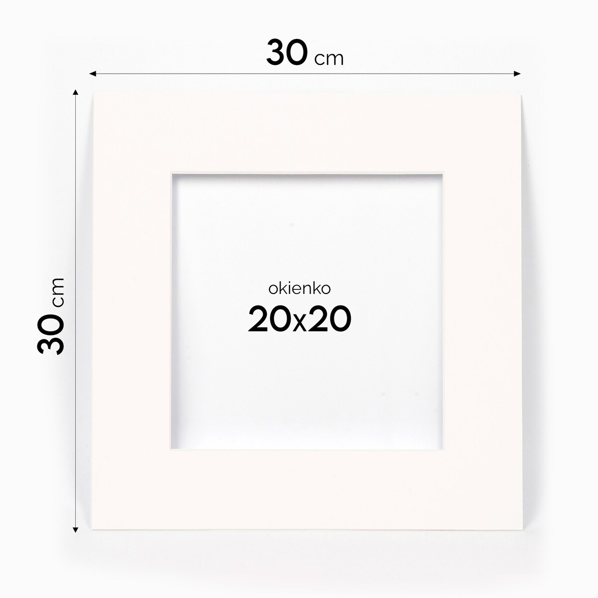 Ramka na zdjęcia 30x30 cm z passe partout czarna ramka z okienkiem passe partout na zdjęcie 20x20 cm kwadratowa ramka FRAMAI®