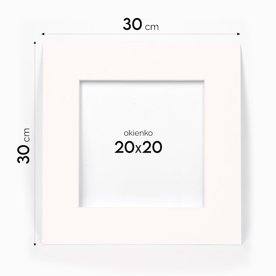 Ramka na zdjęcia 30x30 cm z passe partout czarna ramka z okienkiem passe partout na zdjęcie 20x20 cm kwadratowa ramka FRAMAI®