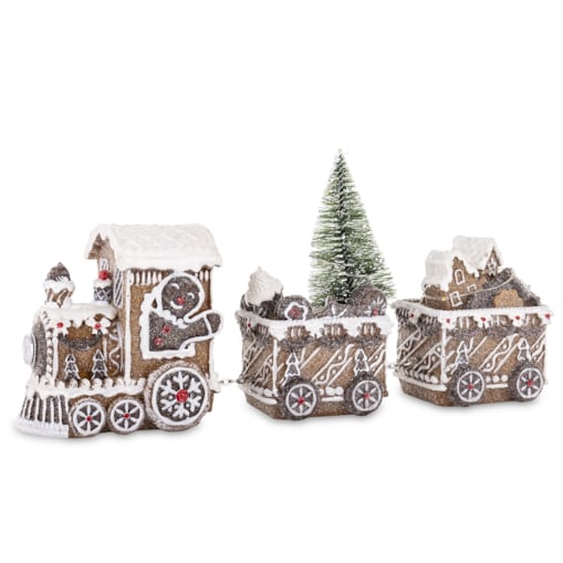 Dekoracja - pociąg piernikowy LED 19x45x10,5 cm TRENA