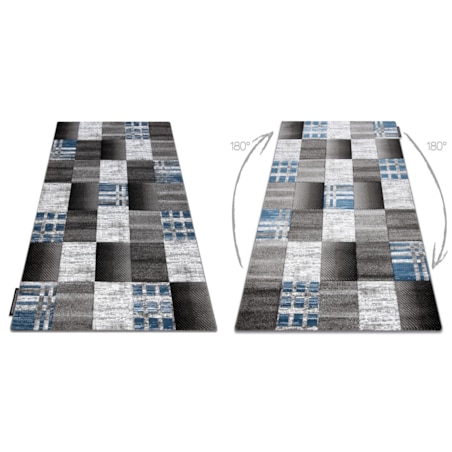 Dywan ALTER Siena Kwadraty kratka niebieski 240x330 cm