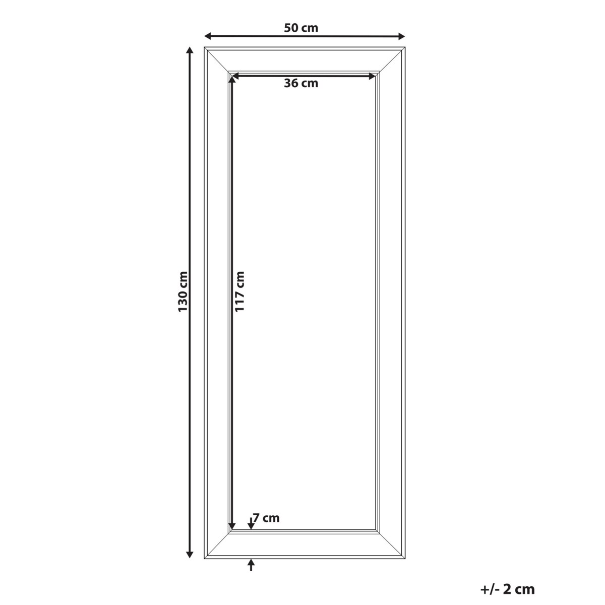 Lustro ścienne 50 x 130 cm srebrne BUBRY