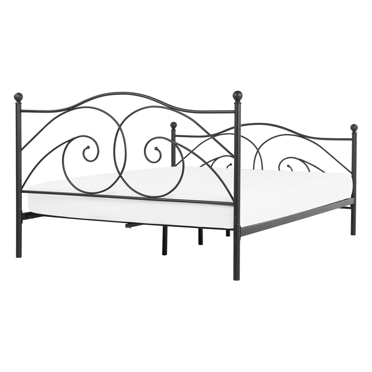 Łóżko metalowe 140 x 200 cm czarne DINARD