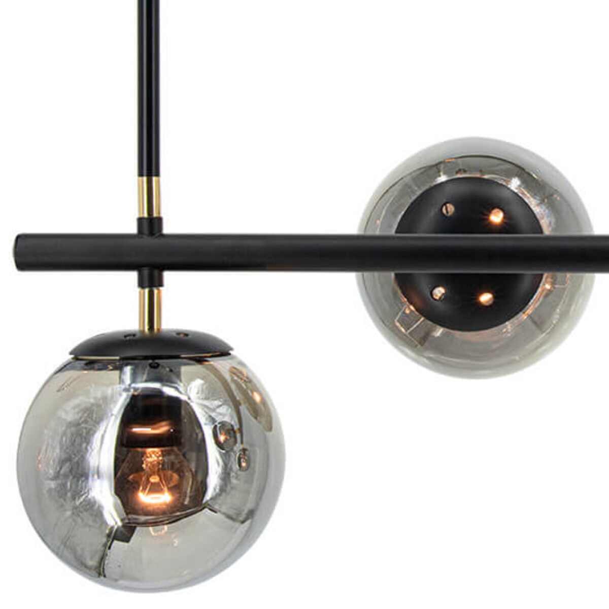 Loftowa zwieszana lampa Vega 3403/4 BL TR kulista szklana czarna