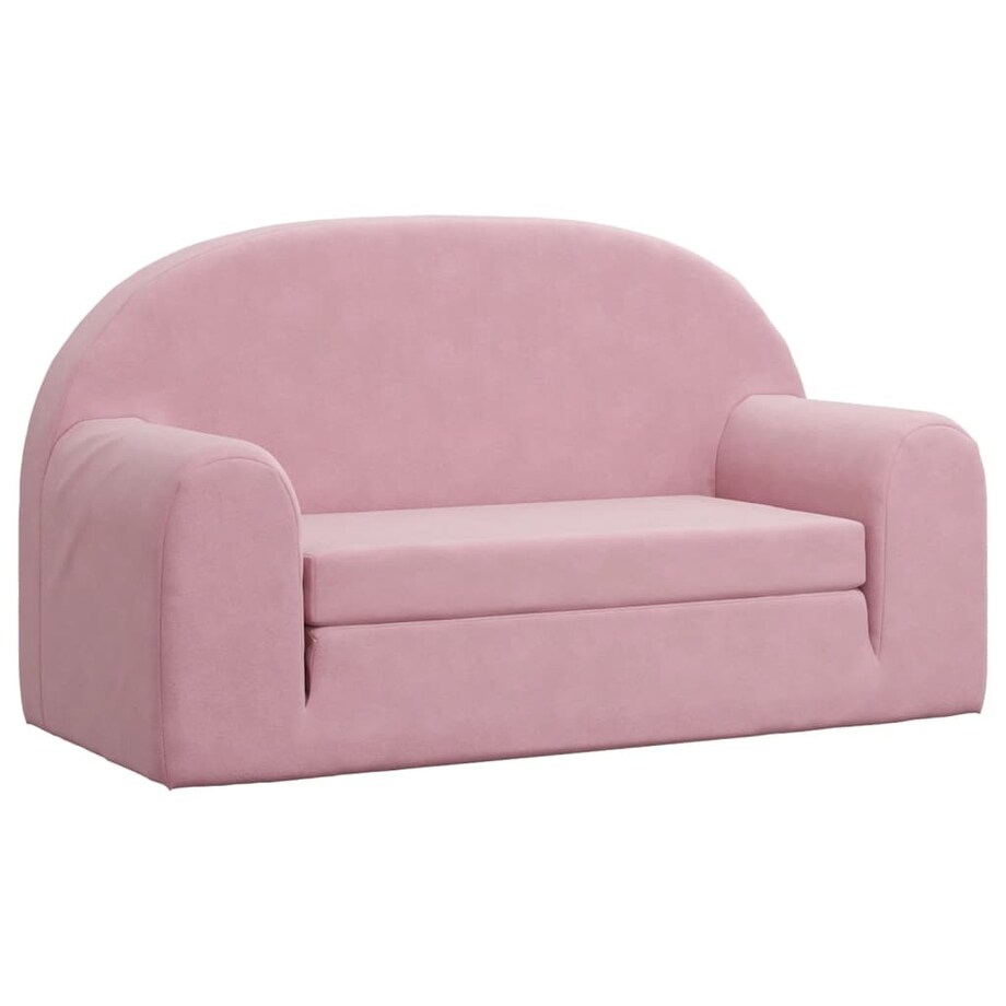 vidaXL 2-os. sofa dla dzieci, rozkładana, różowa, miękki plusz