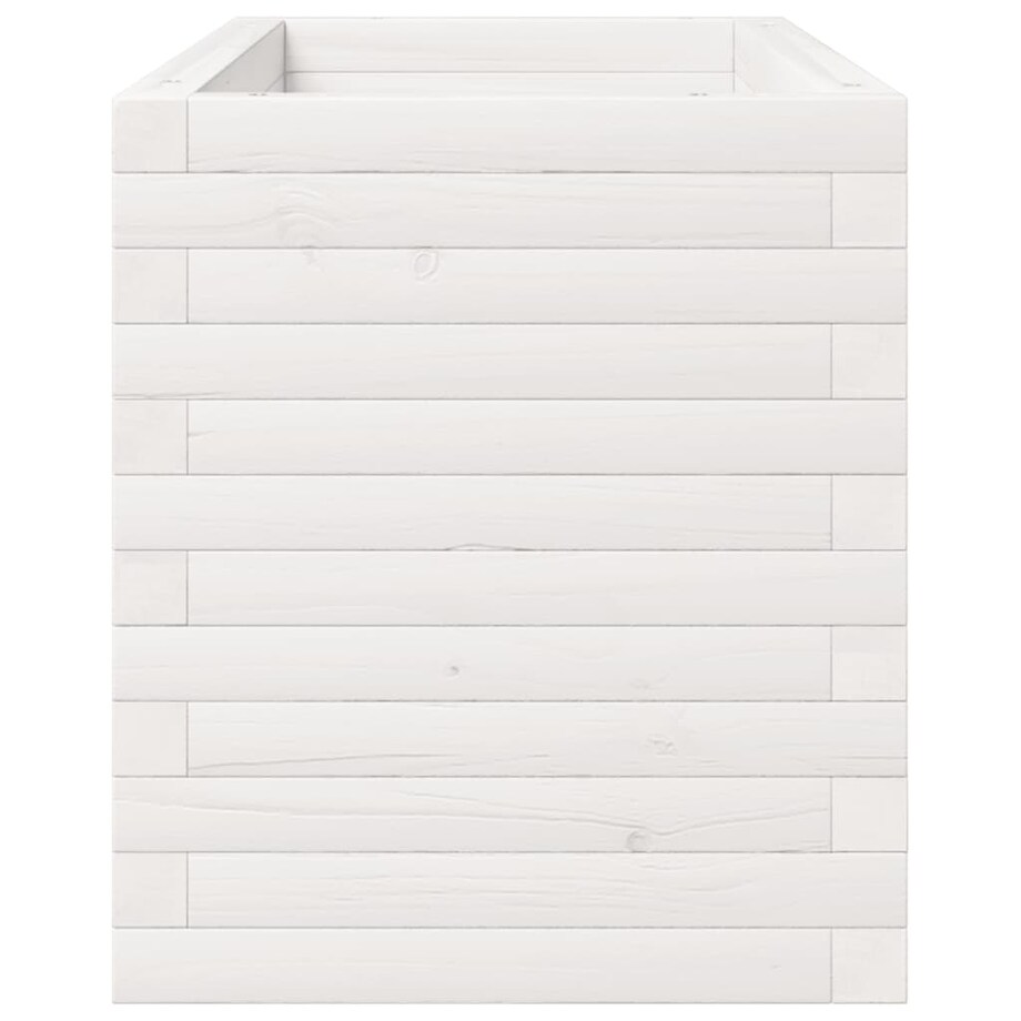 vidaXL Donica ogrodowa, biała, 90x40x49,5 cm, lite drewno sosnowe