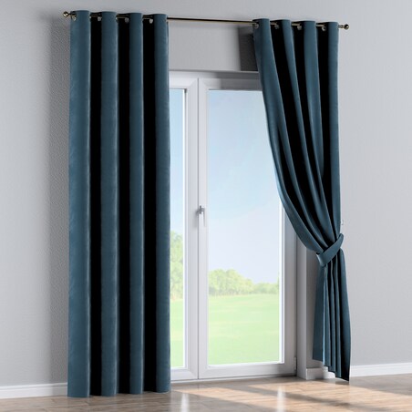 Zasłona na kółkach 1 szt. 130x245 pruski błękit