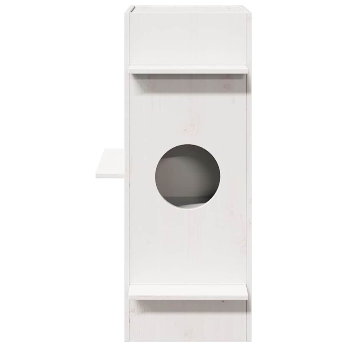 vidaXL Domek dla kota, białe, 43x43x90 cm, lite drewno sosnowe