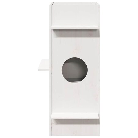 vidaXL Domek dla kota, białe, 43x43x90 cm, lite drewno sosnowe