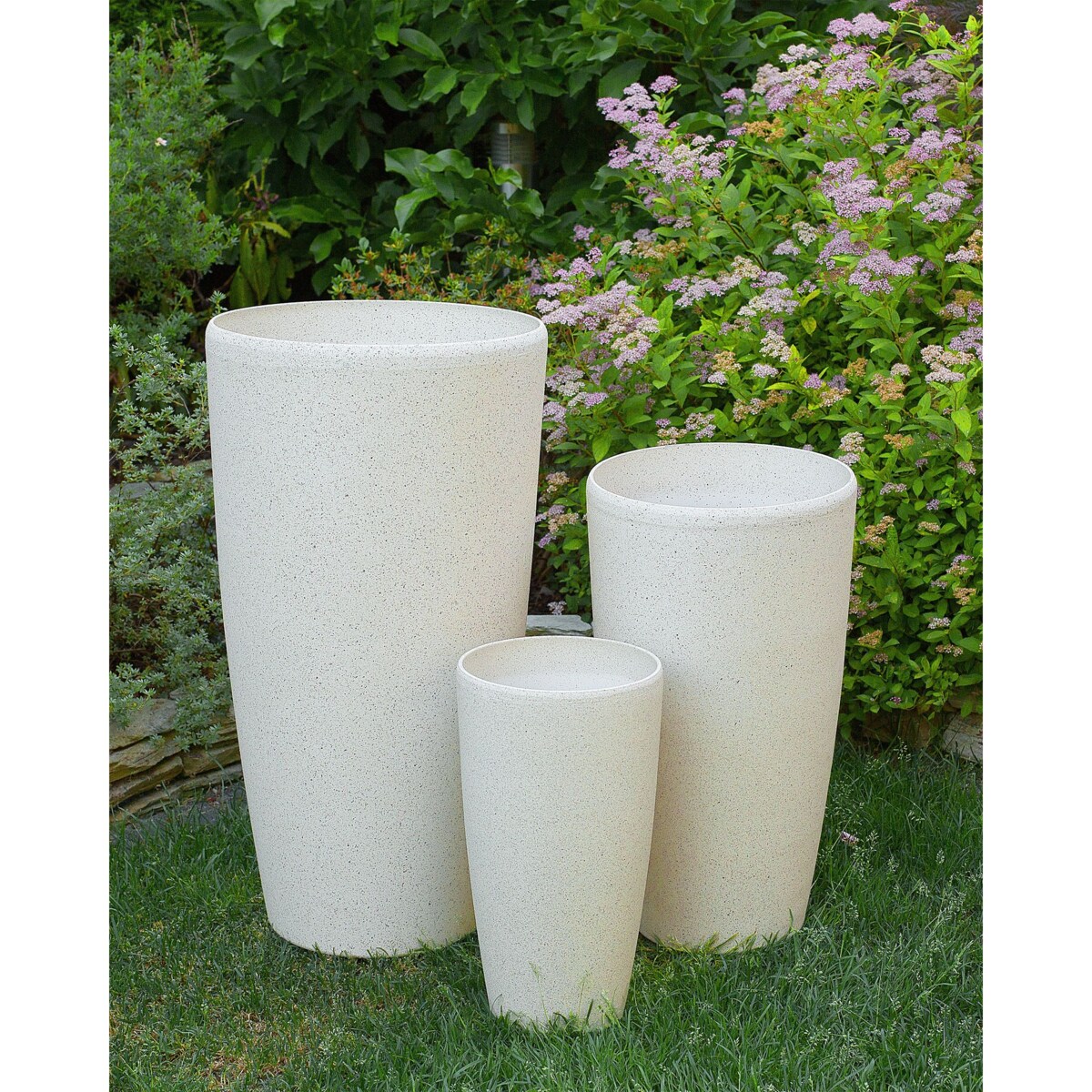 Doniczka ABDERA Kamień 31 cm Jasnobeżowy