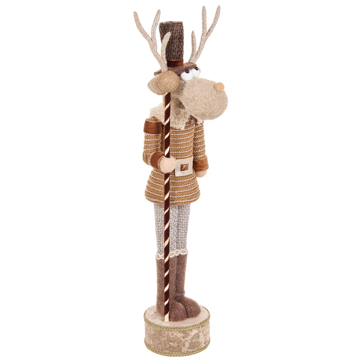 Zestaw 2 figurek dekoracyjnych HAMARI 66/68 cm Niedźwiedź Renifer Beżowy