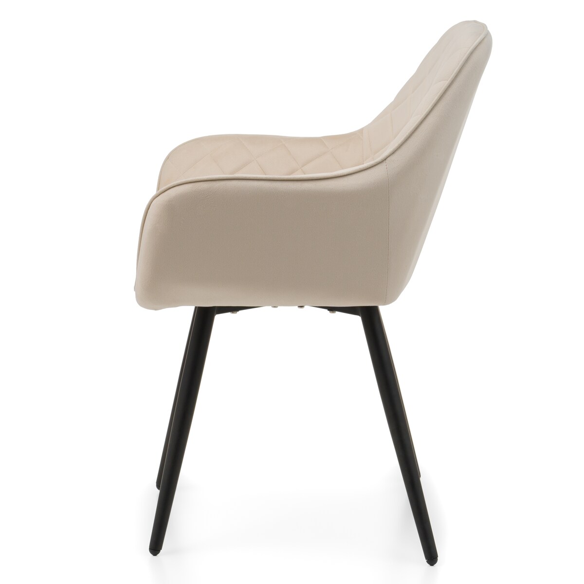 Krzesło tapicerowane COLIN aksamit velvet welur do salonu jadalni beżowy