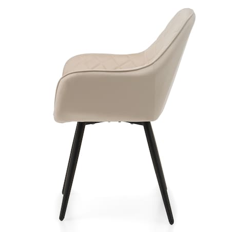 Krzesło tapicerowane COLIN aksamit velvet welur do salonu jadalni beżowy