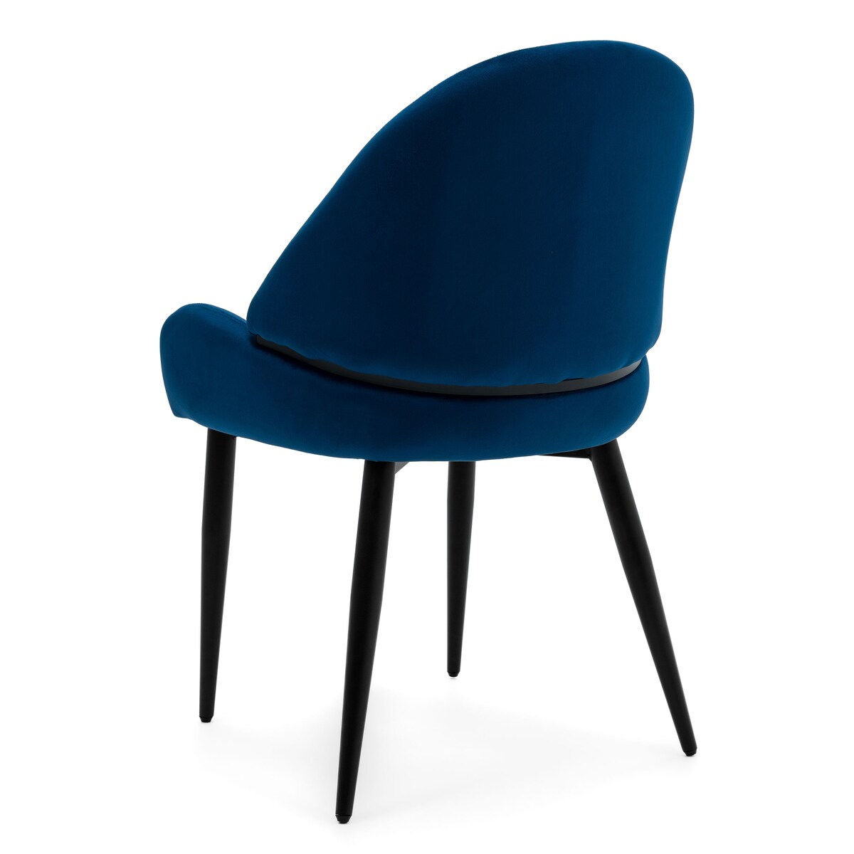 Krzesło tapicerowane welurowe do salonu BERGAMO granatowe