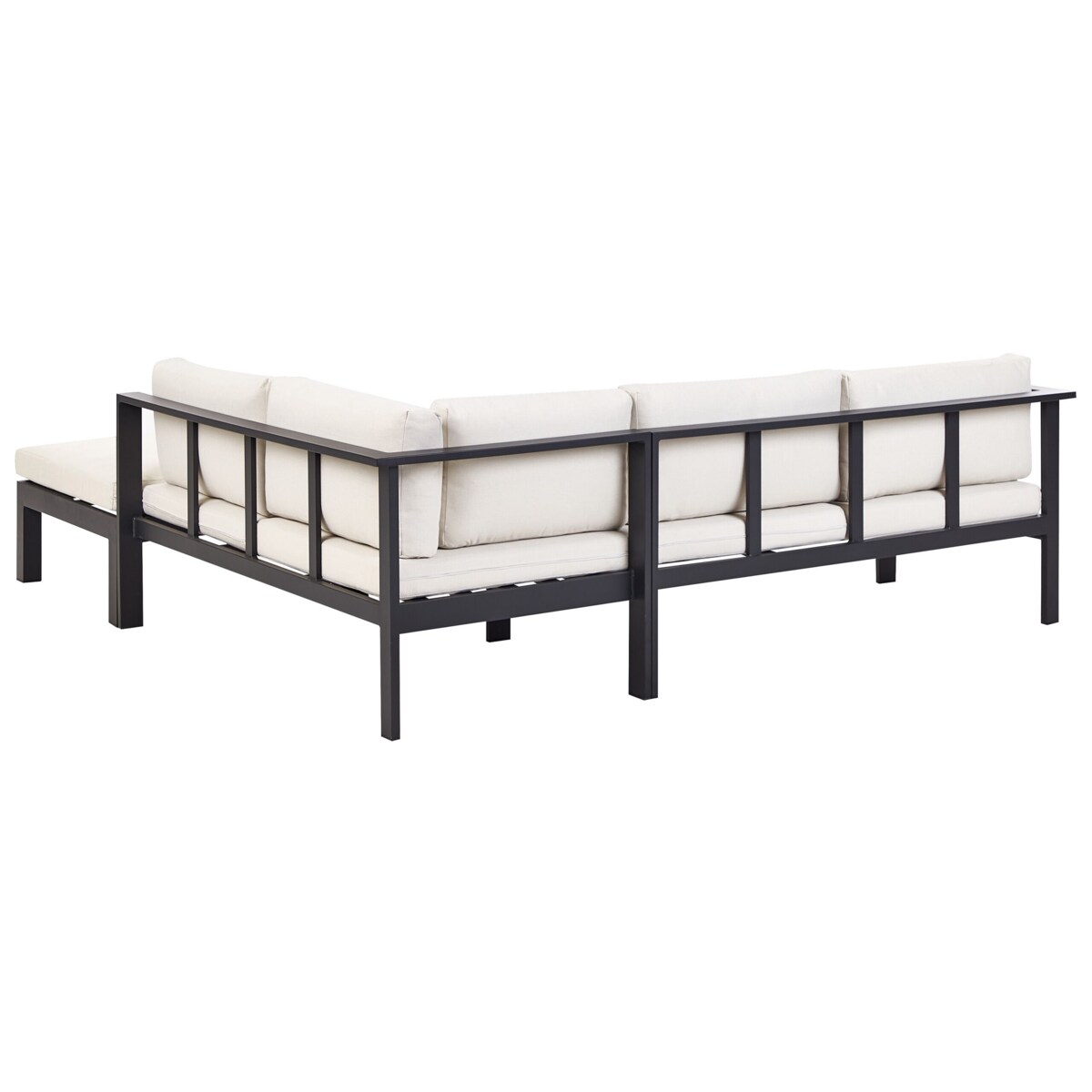 Narożnik ogrodowy ze stolikiem dla 5 osób MESSINA Lewostronny Metal Złamana biel