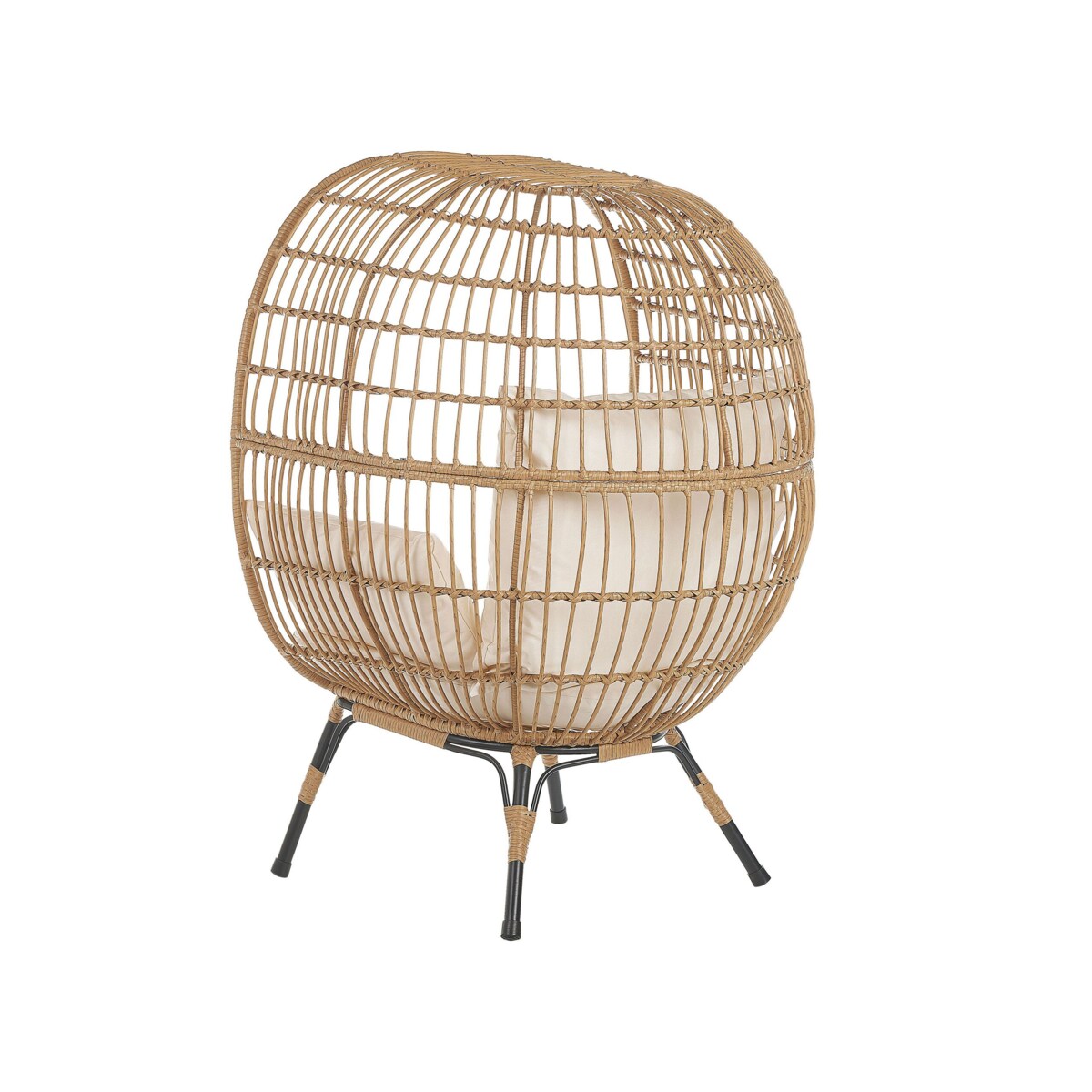 Fotel kokon z technorattanu naturalny VEROLI