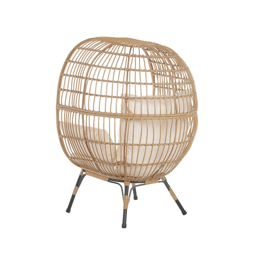 Fotel kokon z technorattanu naturalny VEROLI