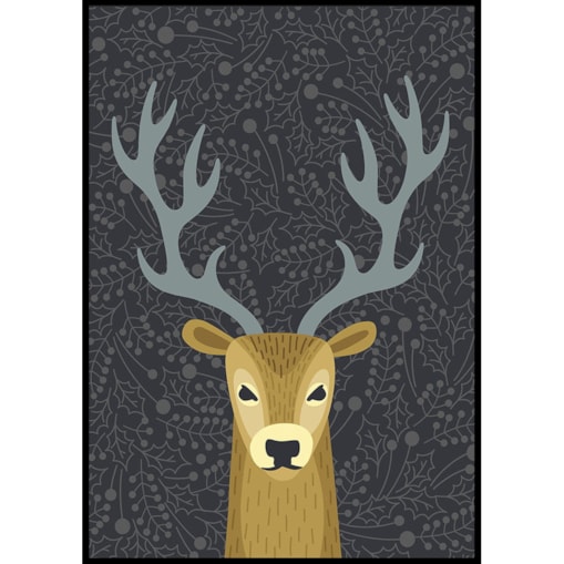 plakat zimowy jeleń 50x70 cm
