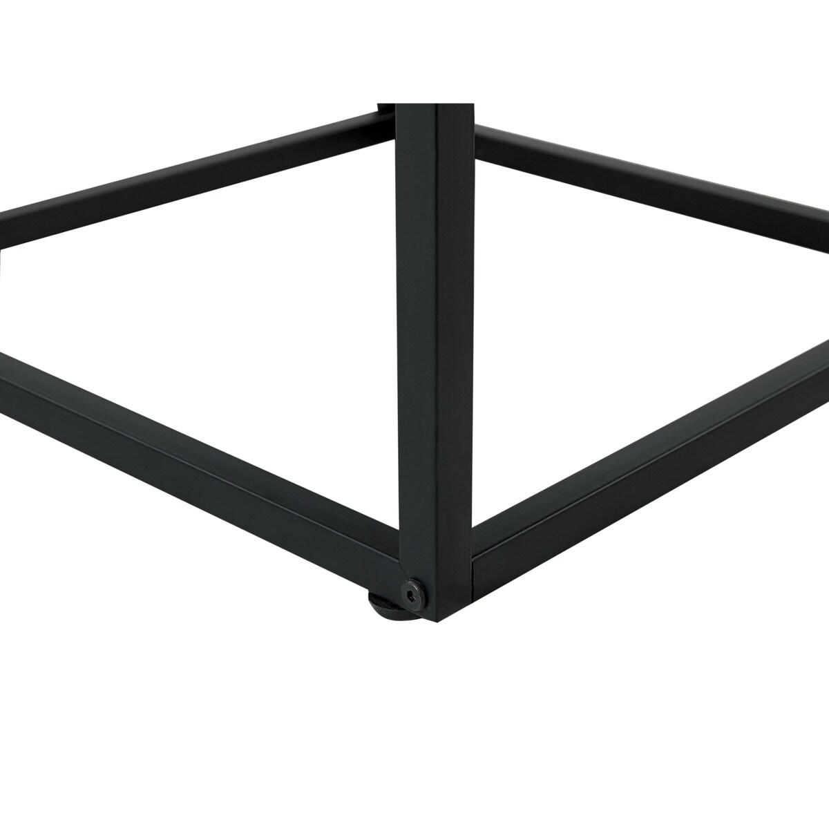 Stolik pomocniczy z szufladą szklany ciemne drewno z czarnym MAUK