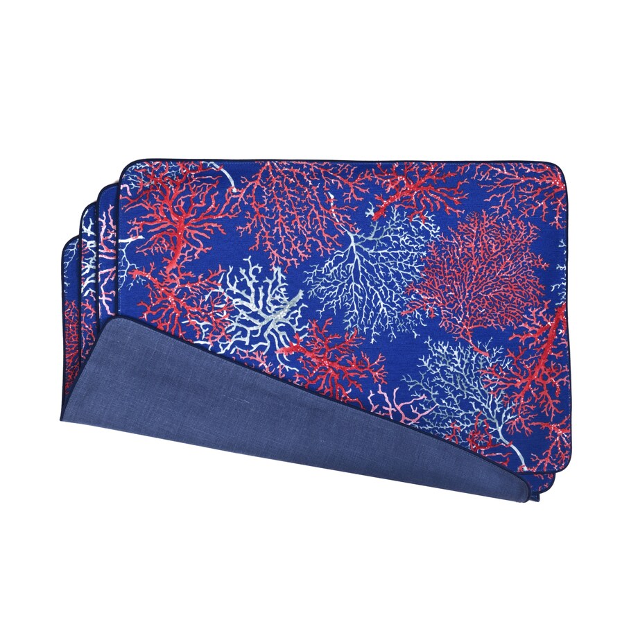 Dwustronne podkładki z motywem morskim Seaweed & Royal Blue – komplet 6 szt.