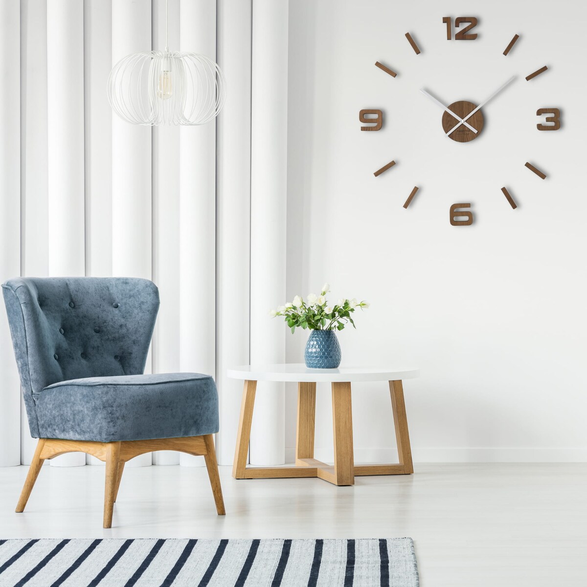 Drewniany zegar ścienny dębowy EKO 75cm