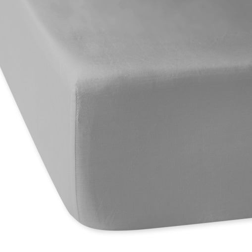 Prześcieradło z bawełny satynowej z gumką 120x200 kolor Popiel