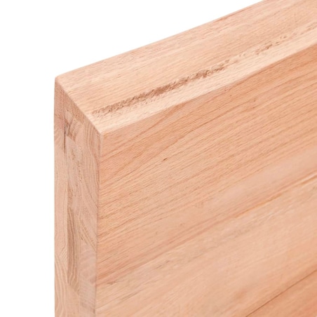 vidaXL Półka, jasnobrązowa, 40x10x6 cm, lakierowane lite drewno dębowe